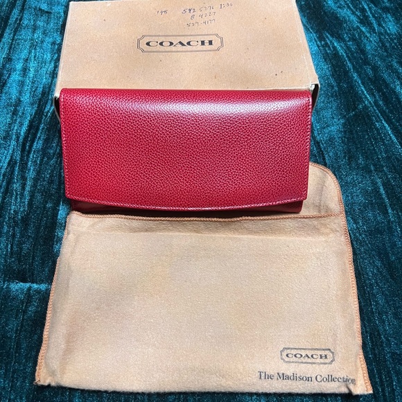 Coach Handbags - Vintage red caviar leather Madison collection full size wallet